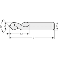 NC spotting drill HSS-Co5 120° Ø12mm (steel/stainless steel/non-ferrous) L=170mm